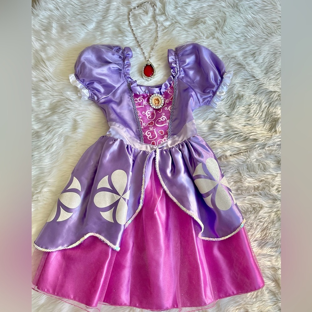 Disney Costume Sophia For Toddler Girl, Size 3, Polyester, Good Condition.